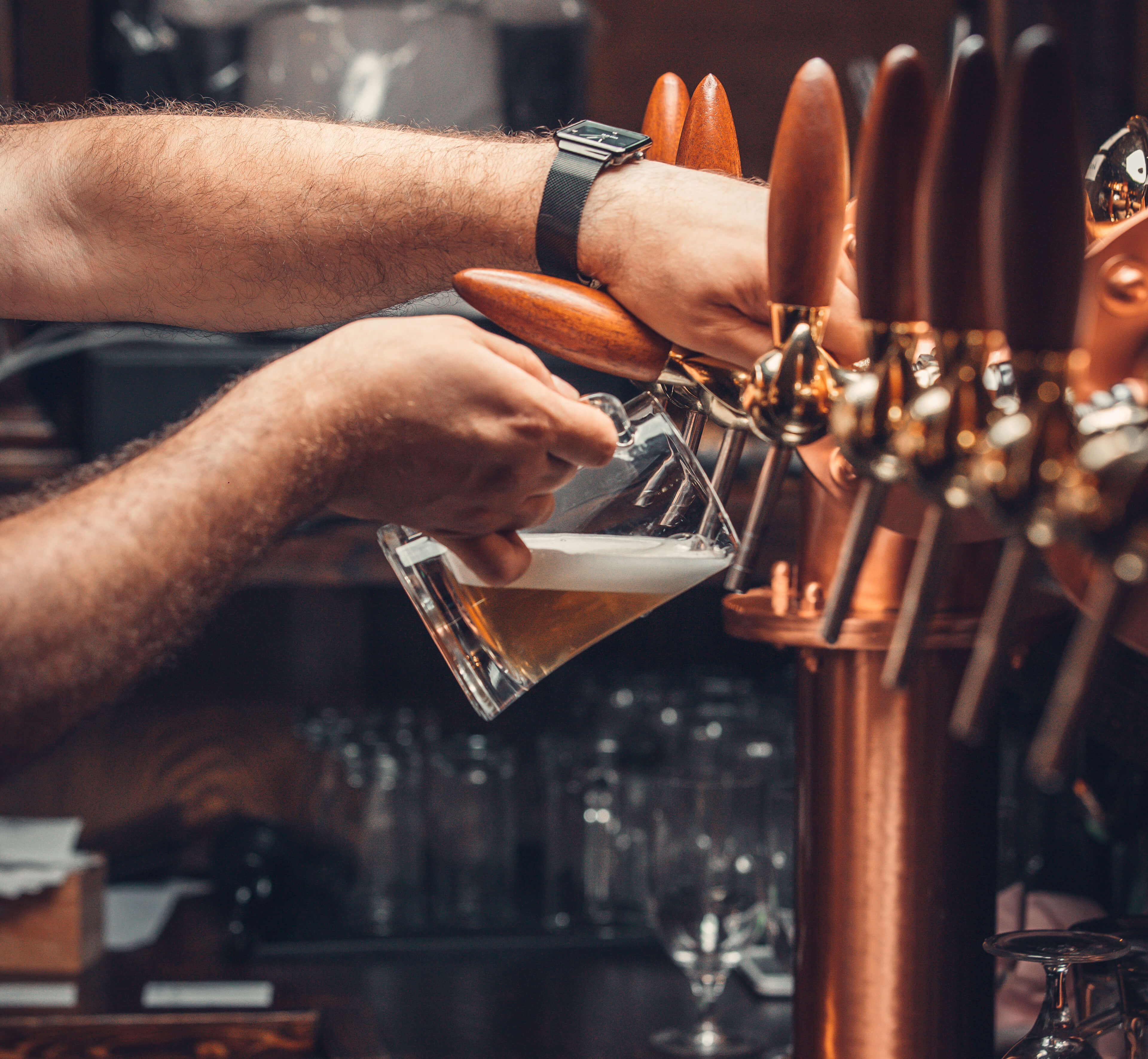 filtered beer with foam medium