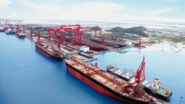 Ammonia fueled ships in shipyard